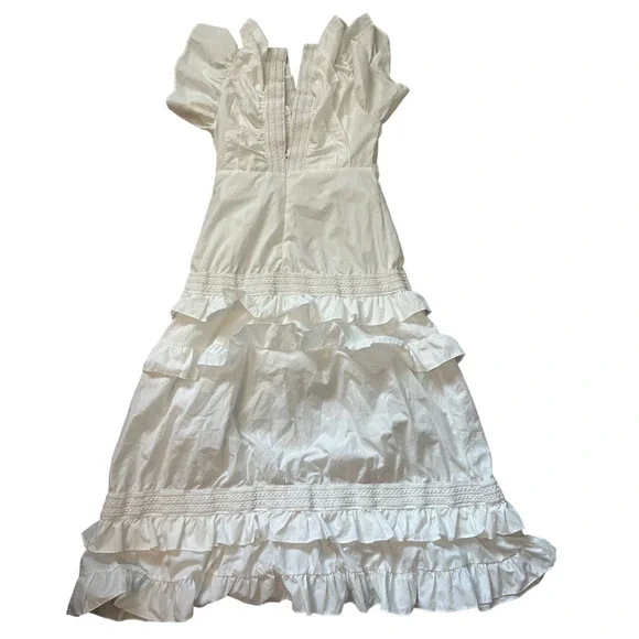 White Layered V neck dress - Picture 2 of 3